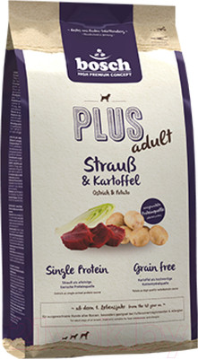 Сухой корм для собак Bosch Petfood Plus Strauss & Kartoffel / 5360025 (2.5кг)