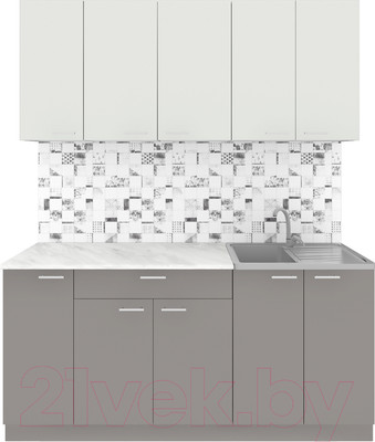 Кухонный гарнитур Агута Альфа 1.7 (глиняный серый/холодный серый/этория)