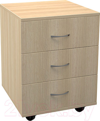 Тумба МДК ТБ3 выкатная с 3 ящиками 454x456x530 (дуб млечный)