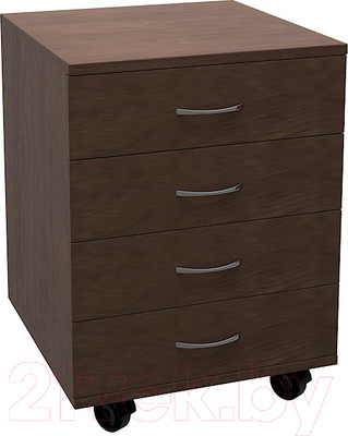 Тумба МДК ТБ4 выкатная с 4 ящиками 454x456x530 (венге)