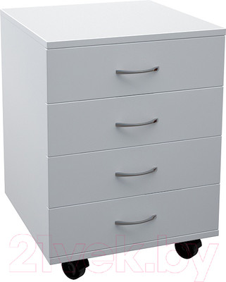 Тумба МДК ТБ4 выкатная с 4 ящиками 454x456x530 (белый)