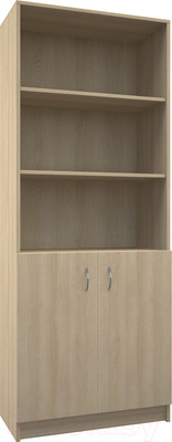 Стеллаж МДК СЛШ3 широкий с 2 дверьми и полками 780x386x2000 (дуб млечный)