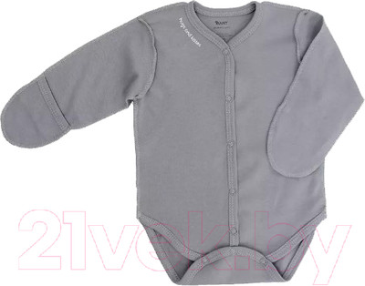 Боди для малышей Rant Hugs And Kisses / 6772-62 (Arctic Grey, р.62)