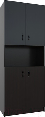 Стеллаж МДК СЛШ4 широкий с 4 дверьми и полками 780x386x2000 (венге)