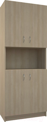 Стеллаж МДК СЛШ4 широкий с 4 дверьми и полками 780x386x2000 (дуб млечный)