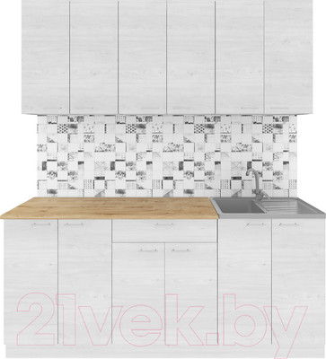 Кухонный гарнитур Агута Альфа 1.8/60 (скандинавское дерево/скандинавское дерево/дуб бунратти)