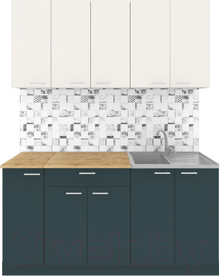 Кухонный гарнитур Агута Альфа 1.5 (бензин/сатин/дуб бунратти)