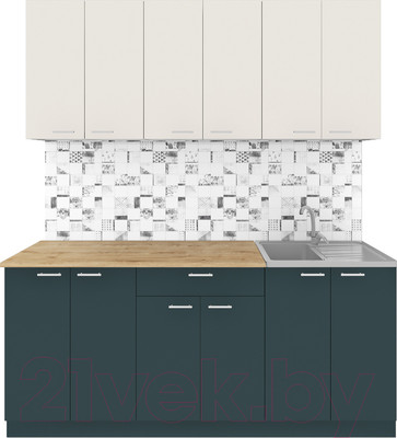 Кухонный гарнитур Агута Альфа 1.8/60 (бензин/сатин/дуб бунратти)