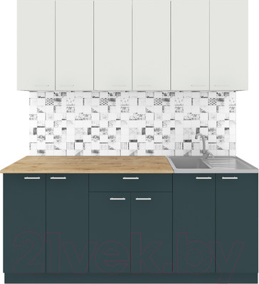 Кухонный гарнитур Агута Альфа 1.8/60 (бензин/холодный серый/дуб бунратти)