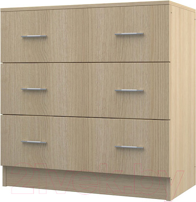 Комод МДК КМ1 с 3 ящиками 820x800x418 (дуб млечный)