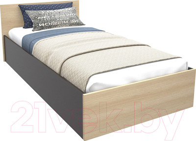Односпальная кровать МДК КР10 100x200/700x1052x2032 (венге/дуб млечный)