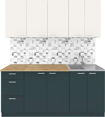 Кухонный гарнитур Агута Альфа 1.8 (бензин/сатин/дуб бунратти)