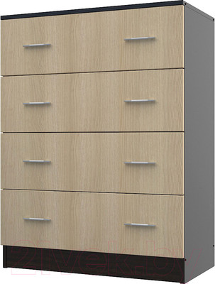 Комод МДК КМ2 с 4 ящиками 1050x800x418 (венге/дуб млечный)