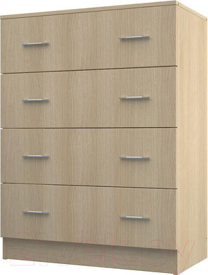 Комод МДК КМ2 с 4 ящиками 1050x800x418 (дуб млечный)