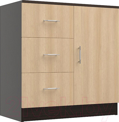 Тумба МДК КМ1Д с ящиками и дверками 820x800x418 (венге/дуб млечный)
