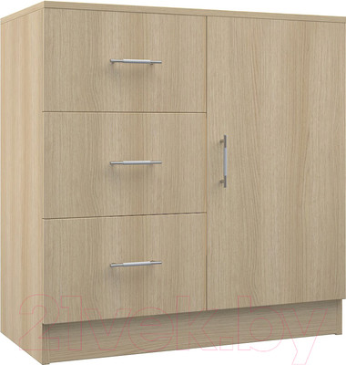 Тумба МДК КМ1Д с ящиками и дверками 820x800x418 (дуб млечный)