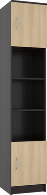 Шкаф-пенал МДК ПРС2 открытый с 2 дверками 2020x400x400 (венге/дуб млечный)
