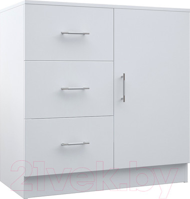 Тумба МДК КМ1Д с ящиками и дверками 820x800x418 (белый)