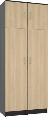 Шкаф МДК ПРШ1 2-х створчатый 2020x800x400 (венге/дуб млечный)