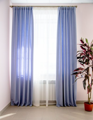 Комплект штор Decoretto Канвас небесный КН-K10 (150x260 голубой)