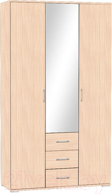 Шкаф МДК ГШ2-1 3-х створчатый с ящиками 2120x1200x450 (дуб млечный)