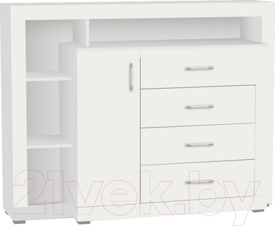 Тумба МДК ГТ5 под ТВ с полками 1044x1360x403 (белый)