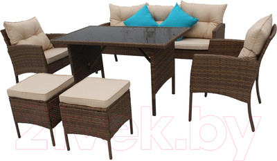Комплект садовой мебели Garden Story Милена / SFS078 (бежевый/коричневый)