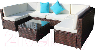 Комплект садовой мебели Garden Story Элеон / SFS025 (светло-бежевый/коричневый)