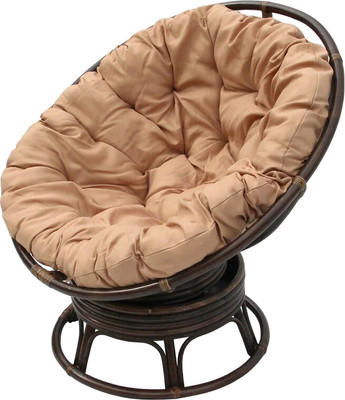 Кресло-качалка Garden Story Папасан Roker D110 вращающееся / CV-18C (бежевый/коньячный)