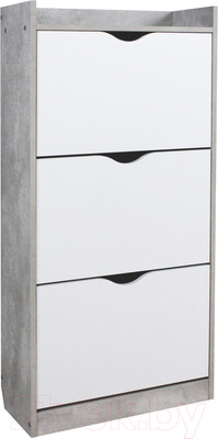 Тумба для обуви Аквилон ШО-63Б (цемент светлый/белое сияние)