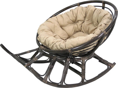 Кресло-качалка Garden Story Папасан Харли D100 на полозьях / CV-20C (бежевый/коньячный)