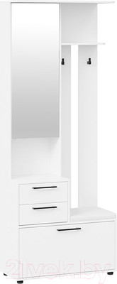 Секция в прихожую ТриЯ Витра комбинированная тип 1 (белый ясень)