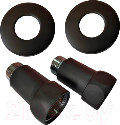 Комплект фитингов для полотенцесушителя Luxon 1"х1/2" г/ш Ral 9005 731SCH1004