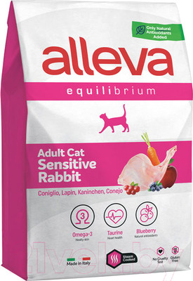 Сухой корм для кошек Alleva Эквилибриум Сенситив с кроликом взрослых кошек / P61046 (10кг)
