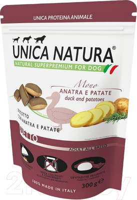 Лакомство для собак Unica Natura Mono Печенье утка, картофель (300г)