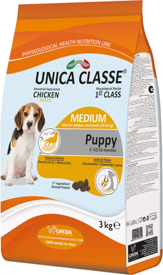 Сухой корм для собак Unica Classe для щенков средних и крупных пород курица (3кг)