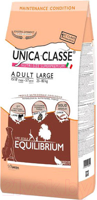 Сухой корм для собак Unica Classe для взрослых собак крупных пород ягненок (12кг)