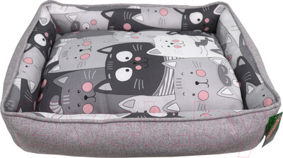 Лежанка для животных Кот и Пёс Анфиса №2 / Л6450МХб-С (серый)