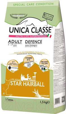 Сухой корм для кошек Unica Classe для взрослых кошек курица (1.5кг)