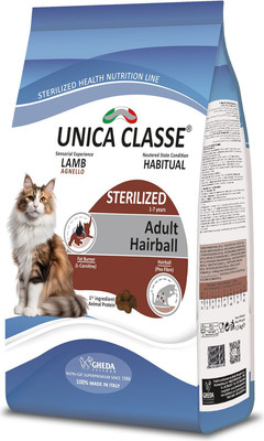 Сухой корм для кошек Unica Classe для взрослых стерилизованных кошек ягненок (10кг)