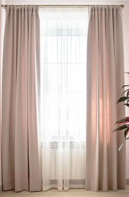 Комплект штор Decoretto Сатин светлая пудра ССП-K29 (250x260, светло-розовый)