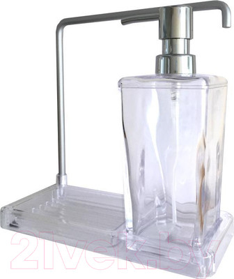 Дозатор моющего средства с подставкой для губки Primanova Luna M-E56-16 (прозрачный)