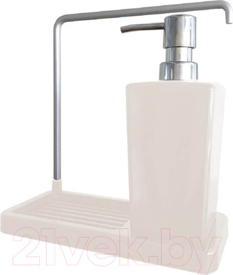 Дозатор моющего средства с подставкой для губки Primanova Luna M-E56-09 (бежевый)