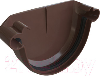 Заглушка желоба Альта-профиль ПВХ Для водосточных систем (коричневый)