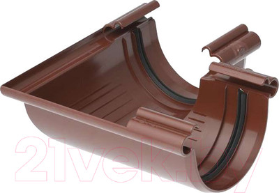 Угол желоба Альта-профиль ПВХ 90 градусов (коричневый)