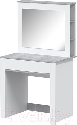 Туалетный столик Интерлиния Quartz QZ-СТ1 (белый платинум/бетон)