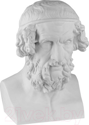Гипсовая фигура художественная Мастерская Экорше Бюст Гомера / 10-136