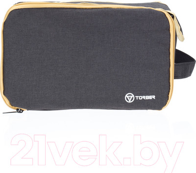Косметичка Torber T318-BEI (черный/бежевый)