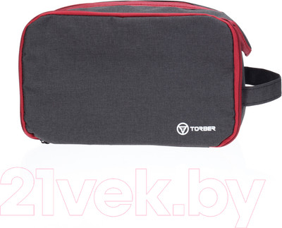 Косметичка Torber T318-BRD (черный/бордовый)