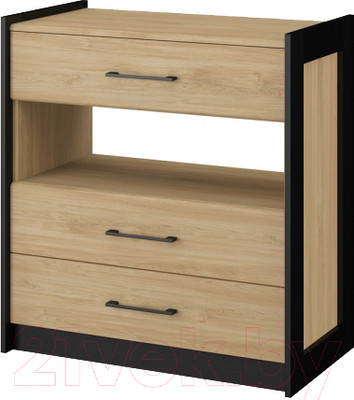 Комод Мебель-Неман Стенли МН-037-06 (дуб прованс/черный)